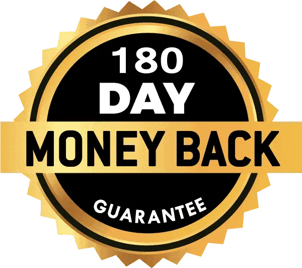 Nitric Boost Ultra 180-day money-back satisfaction guarantee badge